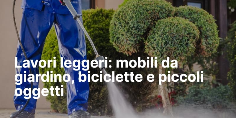 Lavori leggeri mobili da giardino, biciclette e piccoli oggetti