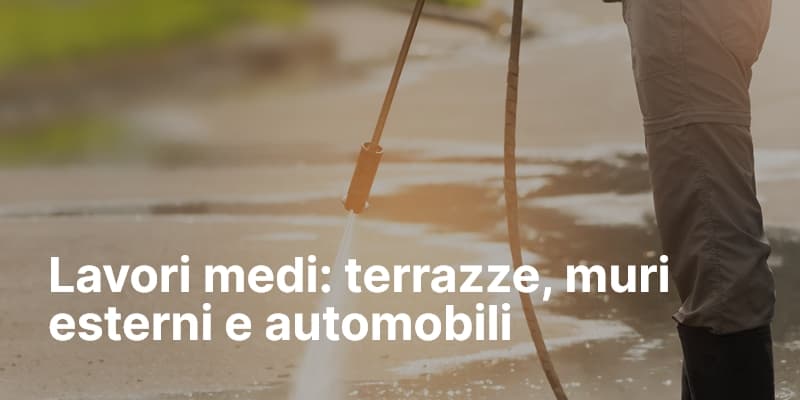 Lavori medi terrazze, muri esterni e automobili